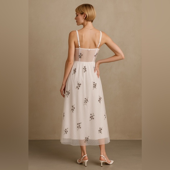 Ethereal Garden Mesh Midi Dress - Picture 2 of 4